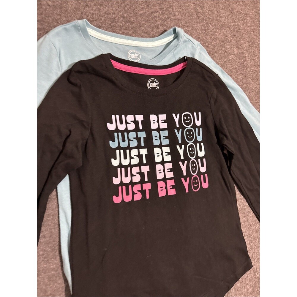 Wonder Nation Girl's Long Sleeve 2 Pack Print Black Small 6-6x - Picture 3 of 6